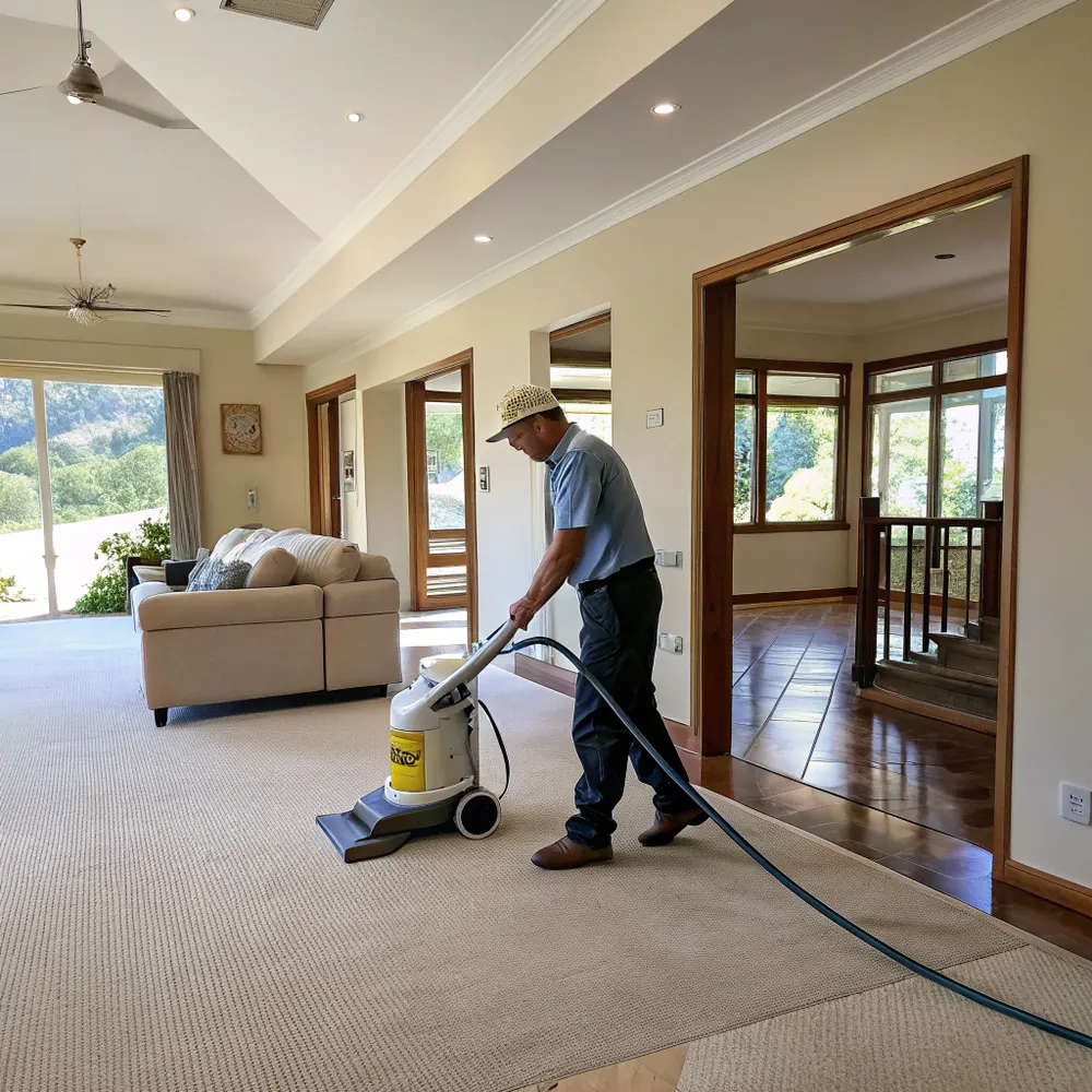 Carpet steam cleaning in a Geham home