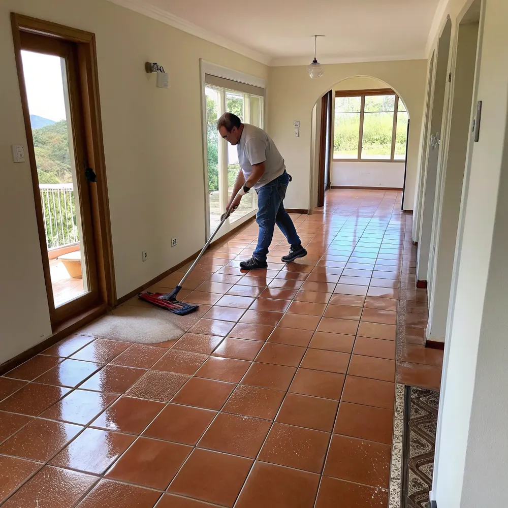 Toowoomba Cleaners team member mopping a floor